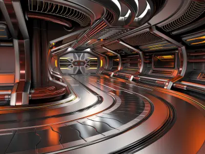 SCI - FI MODULAR CORRIDOR 3 3D model