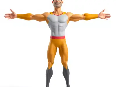 Heroic Superhero Character model pack Low-poly 3D model