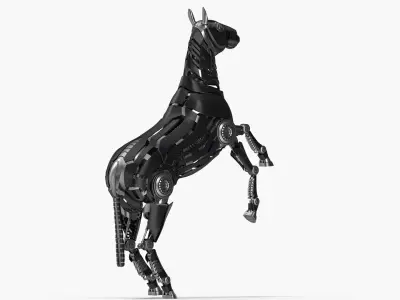 Robot horse rears up 3D model