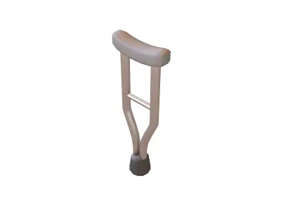 Armpit Crutches v1 001 Low-poly 3D model