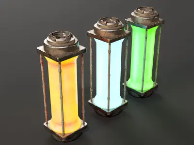 Sci-Fi Power Cells  Low-poly 3D model