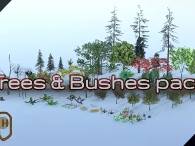 Trees and Bushes Pack Optimized Low-Poly Nature Assets Low-poly 3D model
