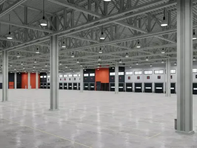 Warehouse Logistic 12 interior and exterior 3D model