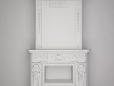 Fireplace marble 3D model