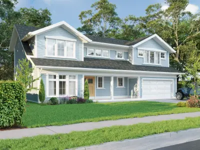 Modern Small Two-Story House 3D Exterior Scene 3D model