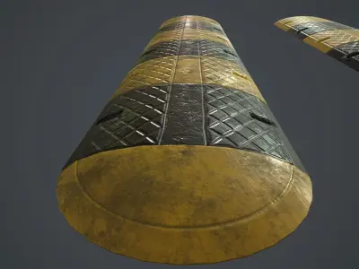 Traffic Speed Bump PBR Game Ready Low-poly 3D model