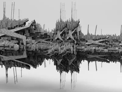 Sci-Fi City dystopia Mega city colony 7 3D model