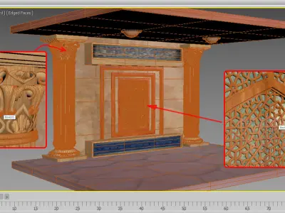Arabic chapel walls 3D model