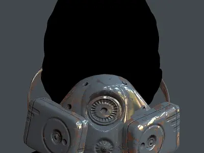 Gas mask helmet 3d model scifi Low-poly  Low-poly 3D model 497