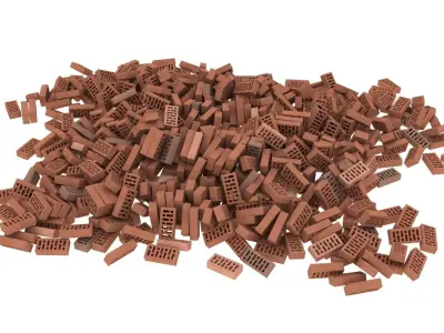 bricks pallet pile 1 3D model