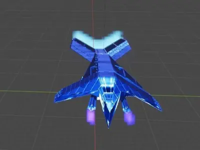 Sci-Fi SpaceShip  Low-poly 3D model