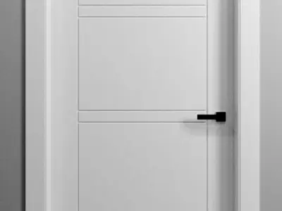 Set of 7 modern painted interior doors 3D model