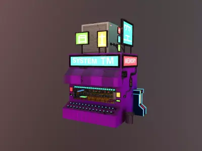 Cyberpunk City - Building 4 Low-poly 3D model