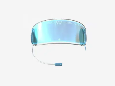 SciFi Glasses H01 White Blue - Character Design Fashion Low-poly 3D model