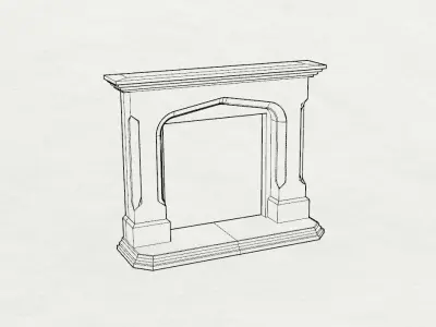 Dolls House Miniature Tudor Stone Fireplace 12th Scale 3D print model