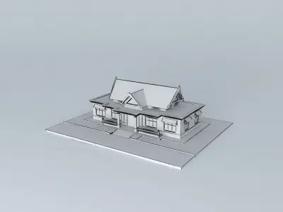 WorkShop house with roof 3D model