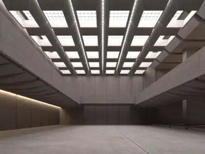 Brutalist Building 08 Low-poly 3D model