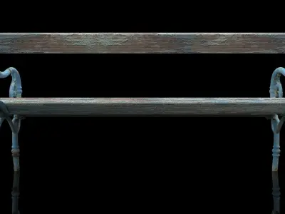 Realistic Old Textured Bench 3D model