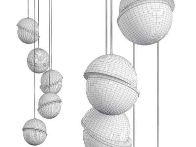 MINI CRESCENT MULTI LIGHT PENDANT Low-poly 3D model