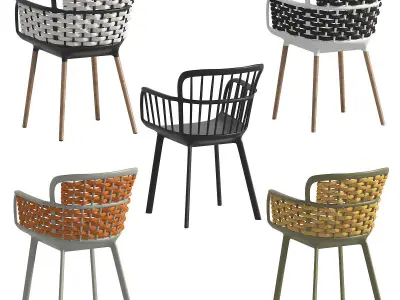 Chairs Eva P and Eva N from Tilia - 5 models 3D model