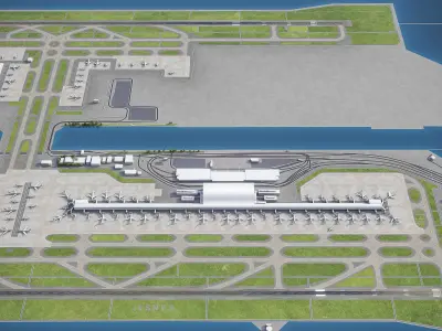 Kansai International Airport - KIX Low-poly 3D model