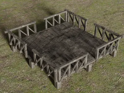 Medieval Platform Free low-poly 3D model