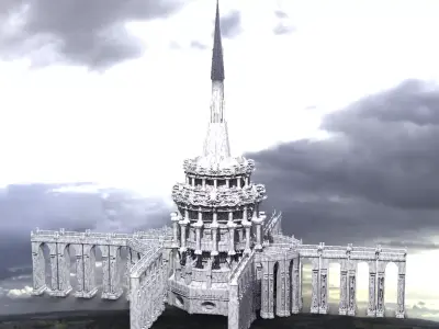 Baroque opera house exterior   3D model