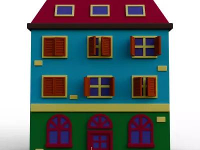 Stylized Floating Island House 09 Low-poly 3D model