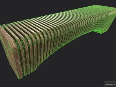 Bench 03 Low-poly 3D model purchase