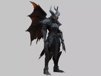 Dark Fantasy Humanoid Warrior Low-poly 3D model