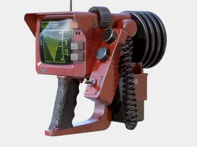 Handheld Sci-Fi Game Ready Sonar Device Low-poly 3D model