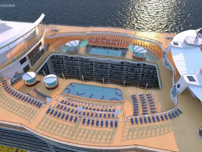  Luxury Cruise Ship Oasis of the Seas Rigged for Maya 