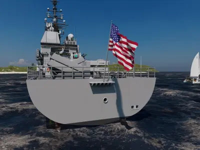 Ticonderoga class cruiser 3D model