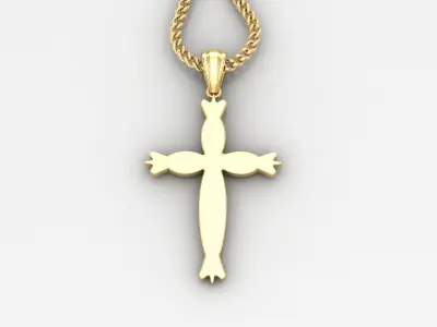 Light Gold 18K Cross Pendant 1CP071 3D print model buy