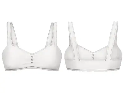 Retro Picnic Outfit Skirt Top Basket Low-poly 3D model