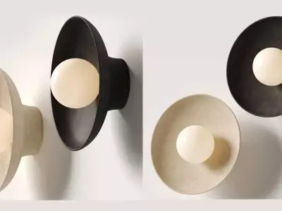 Handmade Ceramic Dish Wall Sconce - Lighting Collective 3D model