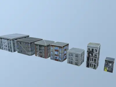7 Apartment with textures Low-poly 3D model