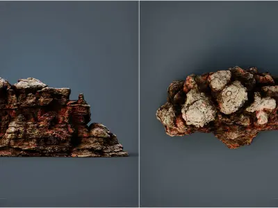 Alien Cliffs pack Low-poly 3D model