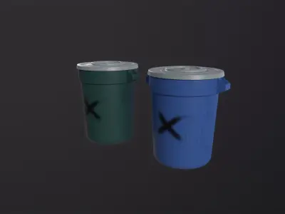 Trash Can 3D Model Low-poly 3D model