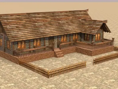 Medieval house sixteen 15 Low-poly 3D model