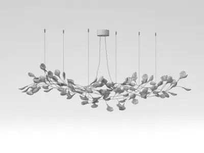 Stylized leaves lamp 3D model