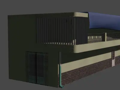 3D model of a simple house Low-poly 3D model