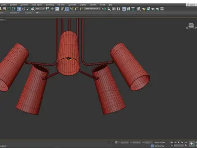 CYPRESS 5 ARM CHANDELIER Low-poly 3D model