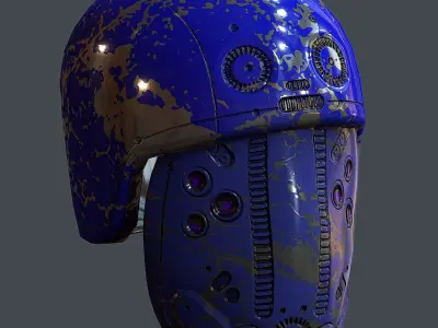 Gas mask helmet 3d model scifi Low-poly Low-poly 3D model Low-poly 3D model