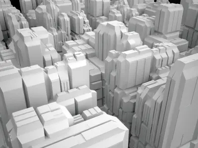 Cityscape 1 Building Road Futuristic Low-poly 3D model