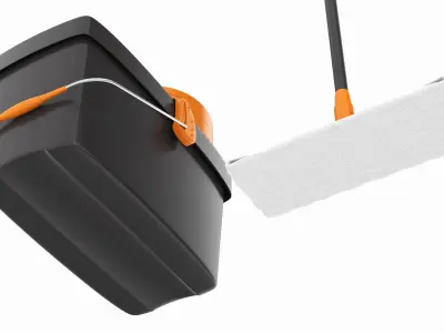 Clean floor wiper and bucket with wringer 3D model