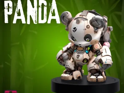 Mechanical Panda Robot STL File 3D print model