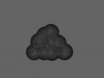 rigged cartoon clouds Low-poly 3D model