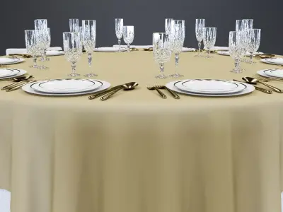 Round Table Chair 3D model