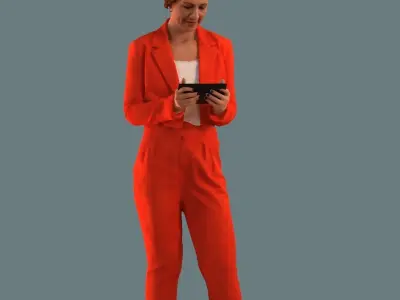 Set of 3D women on the phone 3D model